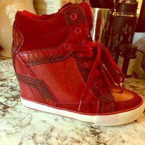Aldo Red Sneaker Wedges